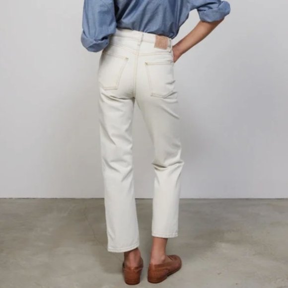 B Sides Louis Slim High Jean Tile White Size 25 - Picture 3 of 8